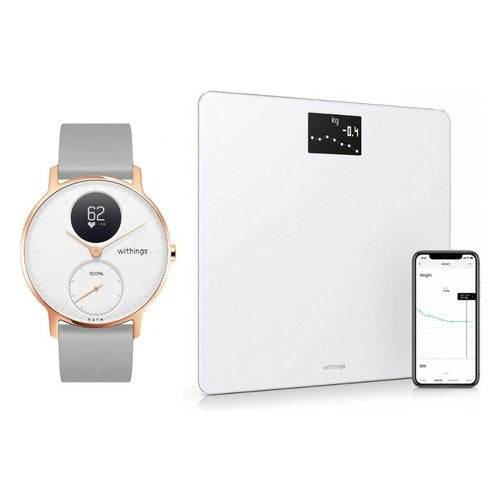 Smartwatch Withings ScanWatch + Body Rose gold e White